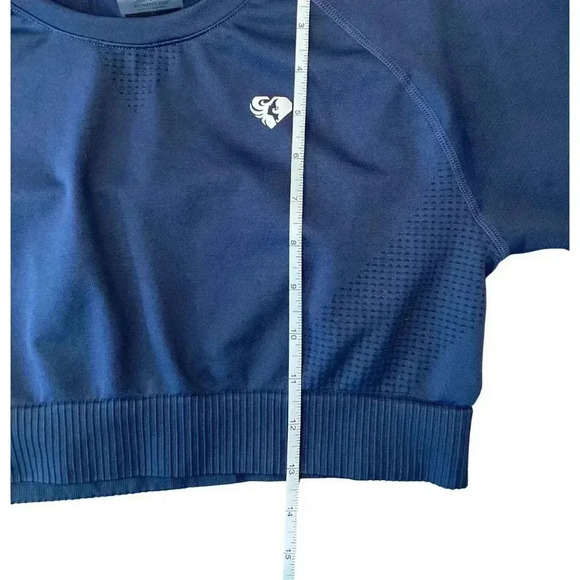 Womens Best Power Seamless Short Sleeve Crop Top Sapphire Blue Size XL - Picture 6 of 8